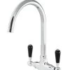 Reginox Brooklyn Tap With Black Ceramic Handles