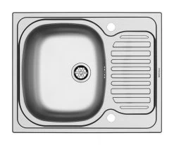 Pyramis 100174704 Aurora Single Bowl Half Drainer Stainless Steel Sink