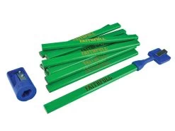 Faithfull Carpenter's Pencil Kit Green / Hard (Pack 12) -Household Tool Store FAICPGKIT B