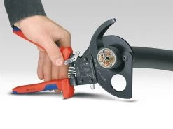 Knipex 95 31 Series Ratchet Action Cable Shears, Multi-Component Grip -Household Tool Store KPX9531280 E