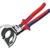 Knipex 3 Stage Ratchet Action Cable Cutters Multi-Component Grip 320mm 2 Knipex 3 Stage Ratchet Action Cable Cutters Multi-Component Grip 320mm -Household Tool Store KPX9532320